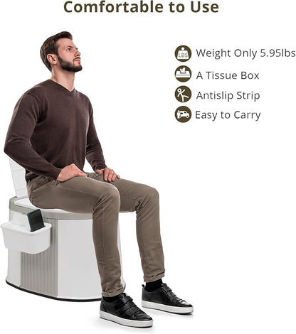 VINGLI Portable Toilet, Commode with 5 Gallon Bucket Inner, Lightweight Camping RV Toilet for Adult, Kids, Boat, Van, Travel (Classic)