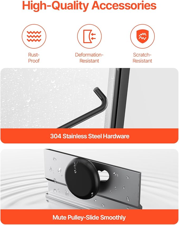 VEVOR Bathtub Shower Door, 56-60" W x 60" H, Semi-Frameless Double Sliding Tub Door, Semi-Frameless Bypass Tub Door with 1/4 in Shatterproof Tempered Glass and Stainless Steel Handle, Black