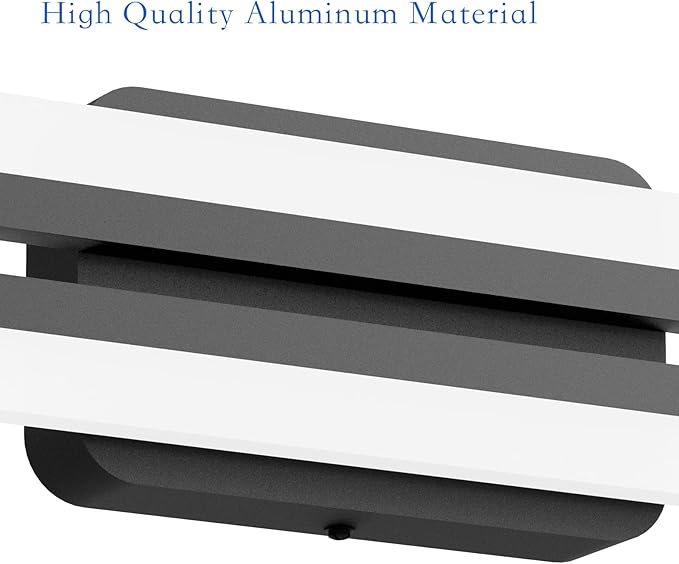 Ralbay 40" LED Black Vanity Light 40W Frosted Aluminum Modern LED Black Bathroom Vanity Light Fixtures Over Long Mirror LED Modern Bath Lighting 6000K White Light
