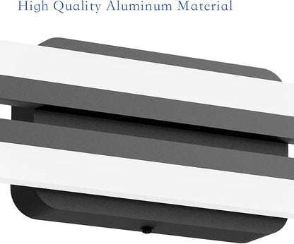 Ralbay 40" LED Black Vanity Light 40W Frosted Aluminum Modern LED Black Bathroom Vanity Light Fixtures Over Long Mirror LED Modern Bath Lighting 6000K White Light