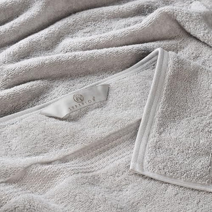 Superior Egyptian Cotton Bath Towel Set, Towels for Home Bathroom, Master, Guest Bath, Decor Essentials, Quick Dry, Absorbent, Large Body Towels, Spa, Hotel, Resort, Adult, Kids, Set of 4, Silver