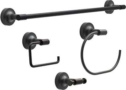 Franklin Brass Voisin (1-Pack) Toilet Paper Holder, Euro Single Post Tissue Roll Wall Mount TP Storage, Matte Black Bathroom Decor, Accessories VOI50-MB