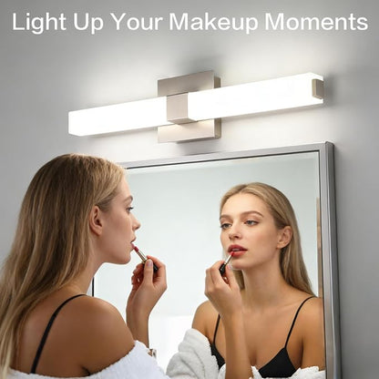 Bathroom Light Fixtures Brushed Nickel : 24 Inch Dimmable Modern Minimalist LED Vanity Light Bar Moisture-Proof 5CCT