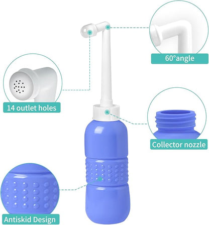 Portable Bidet, Personal Bottle Sprayer for Personal Hygiene Handheld,Pregnant Women Cleansing, Postpartum Clean, Handheld Travel Bidet with 450ML Water Capacity and Retractable Spray