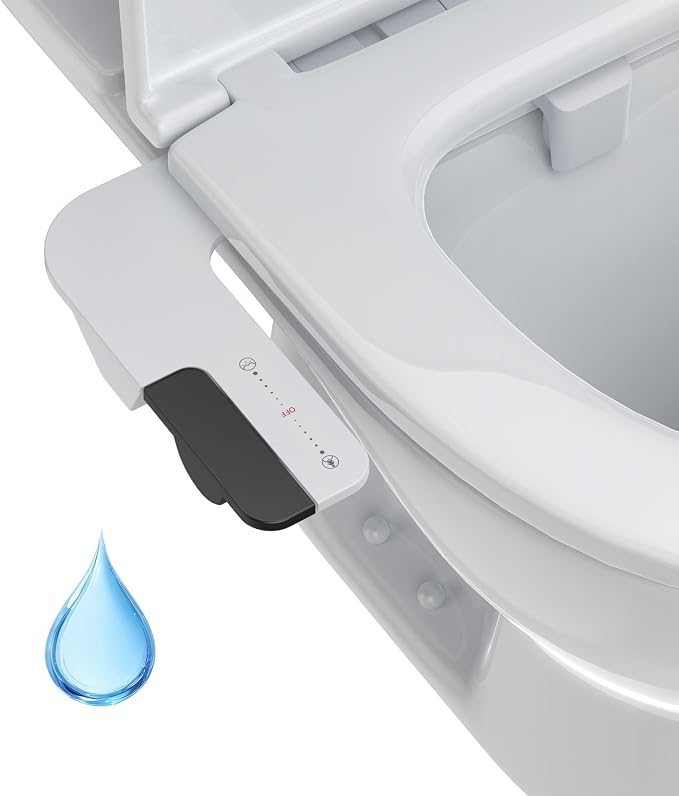 Bidet Attachment for Toilet Seat Water Pressure, Hygienic Bidets Attachment for Existing Toilets - Adjustable Fresh Water Pressure Dual Nozzle (Frontal & Rear Wash) Easy to Install,