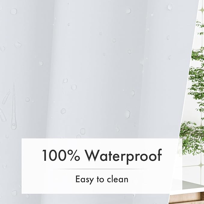 White Shower Curtain Liner with Magnets, 72x78 Plastic Shower Liner PEVA Waterproof Medium Weight Inside Shower Curtains Liner for Bathroom with Rustproof Grommet