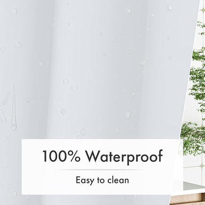 White Shower Curtain Liner with Magnets, 72x84 Plastic Shower Liner PEVA Waterproof Medium Weight Inside Shower Curtains Liner for Bathroom with Rustproof Grommet