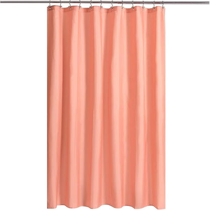 N&Y HOME Fabric Shower Curtain or Liner with Magnets - Hotel Quality, Machine Washable, Water Repellent - Coral, 72x72