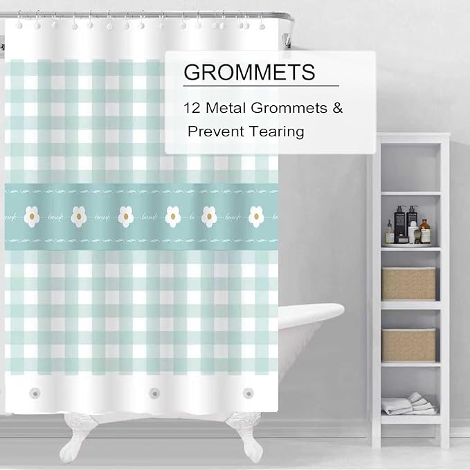 Shower Curtain Liner, 4G PEVA Shower Liner, Plastic Peva Waterproof Shower Curtains, 72x72 inch with Grommet Holes 3 Magnetic Weights