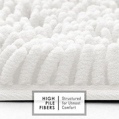 Hearth & Harbor Bathroom Rugs, Chenille Bath Mat - Machine Washable Bath Mats for Bathroom Non-Slip Backing Rubber, Quick Dry Bathroom Mat