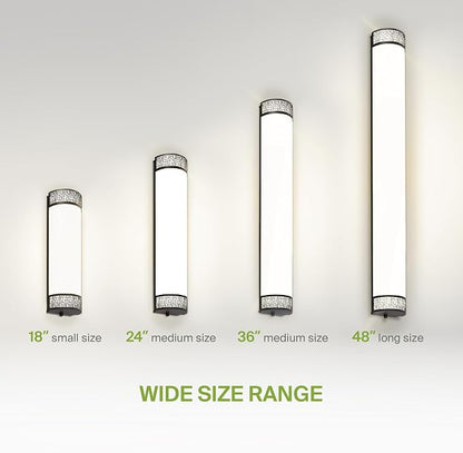ASD 24 Inch LED Bathroom Vanity Light, 5CCT 2700K-5000K 25W, Dimmable Bathroom Light Fixtures, Modern Vanity Lights for Bathroom Lighting Fixtures Over Mirror, Wall Light Bar, Black, ETL, 4 Pack