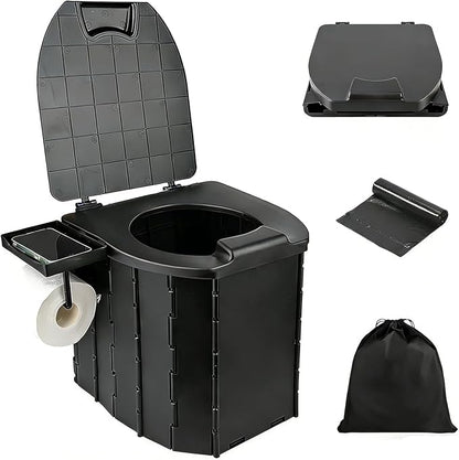 Portable Toilet for Camping, 12.6" H Capacity 450LBS Porta Potty for Adults