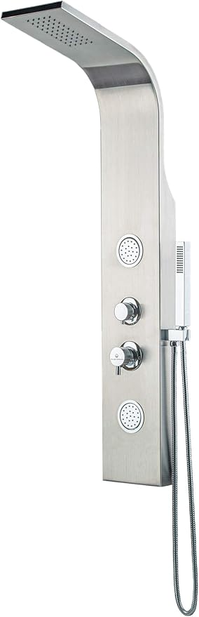 Blue Ocean 48" Stainless Steel SPS88213B Shower Panel Tower Column with Rainfall Shower Head and Handheld Shower