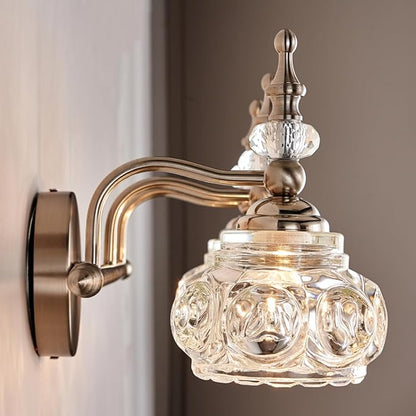 Brushed Nickel Bathroom Vanity Light Fixtures Modern 3-Light Vanity Lights Bathroom Lighting Fixtures Vintage Wall Sconces Light Living Room Vanity Lighting Fixtures Over Mirror