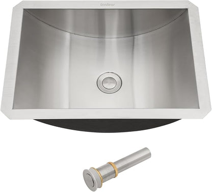 Lordear Undermount Bathroom Sink Stainless Steel - Lordear 18x13x5 Inch Vanity Bathroom Sinks Rectangle Under Couter Stainless Steel Lavatory Sink Basin with Drain