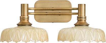 Vintage White 2 Light Bathroom Wall Sconces Vanity Lights for Kitchen Dining Room Bedroom Hallway