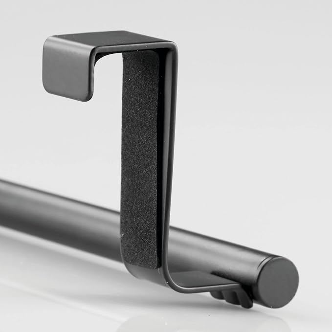 mDesign Over-the-Cabinet Towel Bar Holder for Bathroom or Kitchen - 9", Matte Black