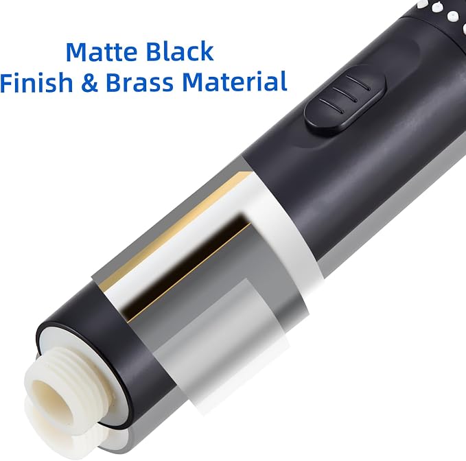 Handheld Shower Head，High Pressure Shower Head,Water Saving Detachable Shower Wand with Solid Brass Body and 5 ft Flexible Hose, Easy to Clean and Durable (Cylinder Head)