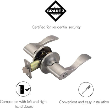 Design House 700500 Springdale Keyed Entry Door Lever Satin Nickel