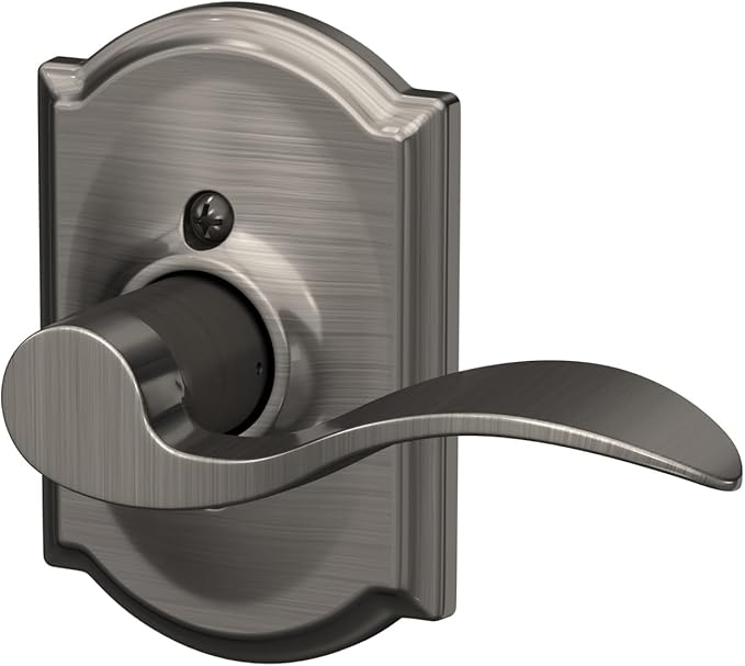 SCHLAGE Accent Lever with Camelot Trim Non-Turning Lock in Antique Pewter - Left Handed
