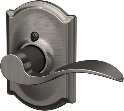 SCHLAGE Accent Lever with Camelot Trim Non-Turning Lock in Antique Pewter - Left Handed