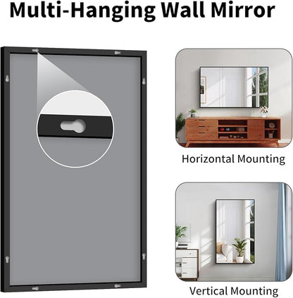 Koonmi Black Bathroom Mirror for Over Sink,Metal Framed 30"x50" Wall Mirror