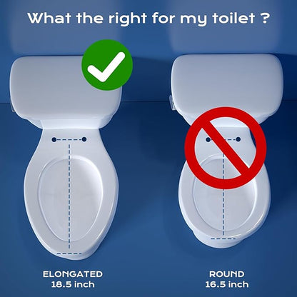Elongated Bidet Toilet Seat with Quiet-Close, Non-Electric Bidet Mode with Dual Nozzles, Fit Elongated Toilet Seat, Adjustable Water Pressure with Brass inlet (Elongated)