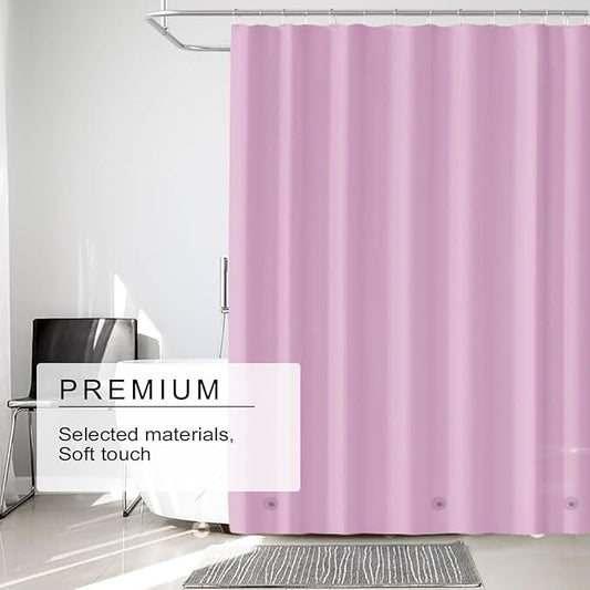 Pink Shower Curtain Liner, 4G PEVA Shower Liner, Plastic Peva Waterproof Shower Curtains, 72x72 inch with Grommet Holes 3 Magnetic Weights