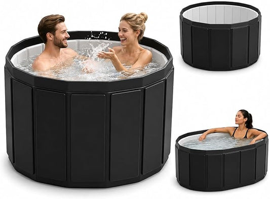 Portable Bathtub for Adult, Foldable Soaking Bathtub for Hot SPA&Ice Bath, Foldable Small Bathtub collapsible bathtub for Bathing, 6-layer Insulated portable tub,Space-Saving (black 41.3X26.6 IN)