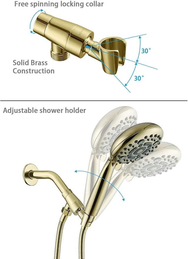 G-Promise High Pressure 6 Mode Hand Held Shower Head with Extra Long Hose | High Pressure, 6 Spray Mode, Easy Install, Adjustable Angle, Extra Long Hose, Modern Upgrade