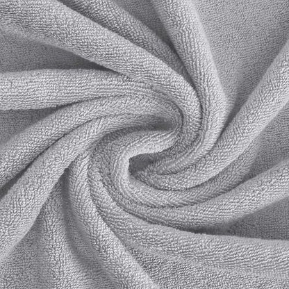 Feather & Stitch 100% Cotton 625 GSM Bath Towel Set of 6, Ultra Soft Highly Absorbent 2 Bath Towels, 2 Hand Towels & 2 Washcloth - Luxury Quick Dry Shower Towels (Grey)