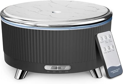 500ml Essential Oil Diffuser, Ultrasonic Aromatherapy Humidifier | with Remote Control, 7-Color LED Light, Timer & Auto Shut-Off, Cool Mist Diffuser for Home, Bedroom, Office (Black)