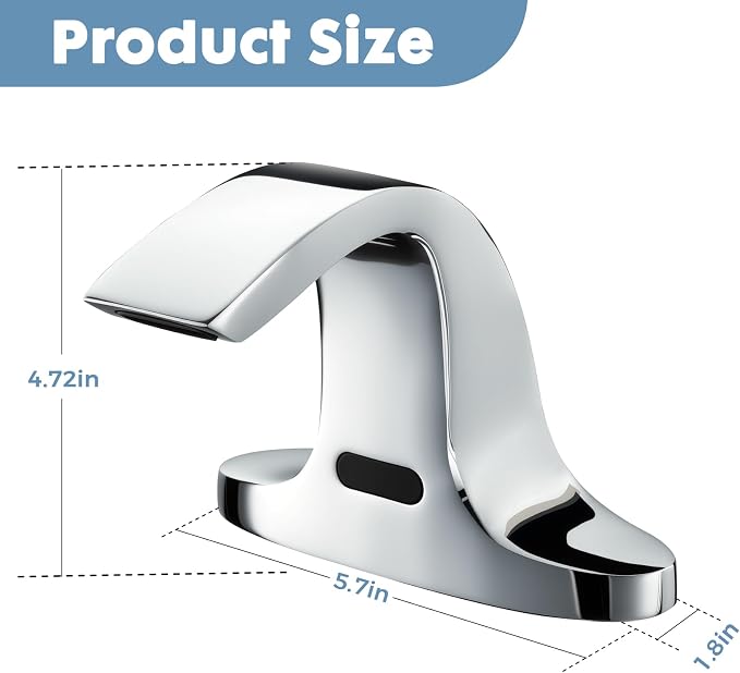 Touchless Bathroom Sink Faucet, Automatic Sensor Faucet for 3 Hole,Touchless Chrome Faucet for Bathroom Sink
