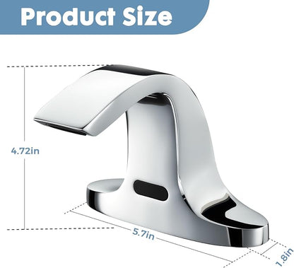 Touchless Bathroom Sink Faucet, Automatic Sensor Faucet for 3 Hole,Touchless Chrome Faucet for Bathroom Sink