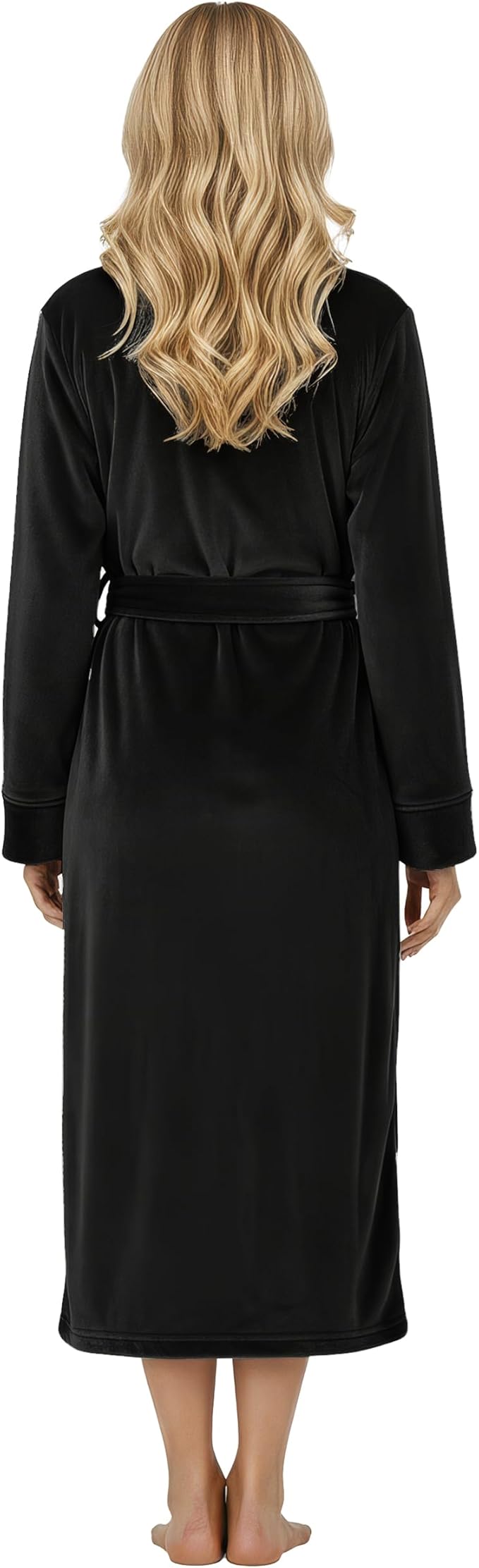 NY Threads Women's Fleece Shawl Collar Bathrobe Plush Long Spa Robe, Medium
