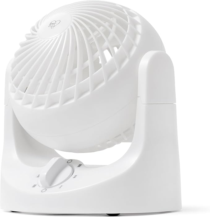 IRIS USA WOOZOO Mini Desk Fan, Dorm Bedside Office, Quiet, 112° Tilt, White | 32ft Max Air Distance, 108ft² Coverage, 112° Adjustable Vertical Tilt, 27db