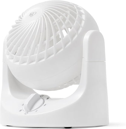 IRIS USA WOOZOO Mini Desk Fan, Dorm Bedside Office, Quiet, 112° Tilt, White | 32ft Max Air Distance, 108ft² Coverage, 112° Adjustable Vertical Tilt, 27db