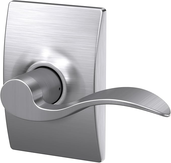SCHLAGE Century Trim with Accent Hall and Closet Lever, Satin Chrome (F10 ACC 626 CEN)