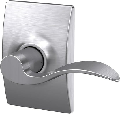 SCHLAGE Century Trim with Accent Hall and Closet Lever, Satin Chrome (F10 ACC 626 CEN)