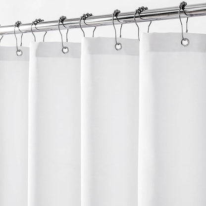 Felisa Waterproof Fabric Shower Curtain Liner with 3 Large Magnets, 69 x 70 inches Light-Weight & Soft Cloth Shower Curtain Liner,Washable White Shower Curtain for Bathroom