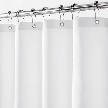 Felisa 2 Pack Waterproof Fabric Shower Curtain Liner,Hotel Quality Shower Liner with 3 Large Magnets, Odorless Cloth Washable Lightweight Bathroom Curtain,Sturdy Rustproof Grommets,72 x 72,White