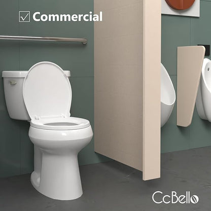 Slow Close Toilet Seat, Fit Round and Standard Toilets, Quick Release Hinges for Easy Clean, Two Mounting Options for Easy Installing, Heavy Duty, Never Loosen, White
