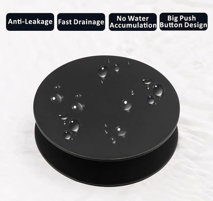 Universal Bathroom Sink Drain Stopper, Fits Most Pop-Up Drains for Vessel Sink Lavatory Vanity, Sink Drain Strainer with Detachable Hair Catcher, Tested by Plumber in US (MATT Black)