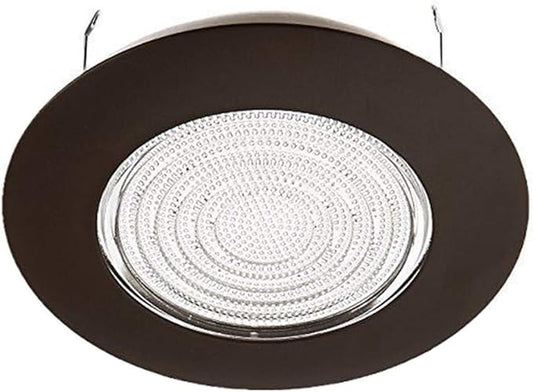 NICOR Lighting 6 inch Oil-Rubbed Bronze Recessed Shower Trim with Glass Fresnel Lens (17502OB)