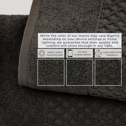 Great Bay Home Bath Towels - 100% Cotton 6 Piece Towel Set - Diamond Waffle Weave - Absorbent, Durable, Quick-Dry Towels for Bathroom (Midnight)