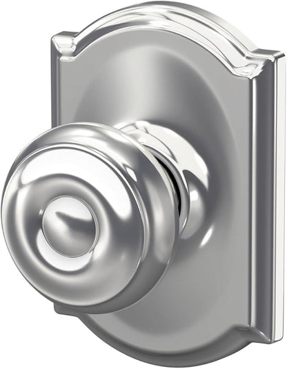 SCHLAGE F10 GEO 625 CAM Camelot Collection Georgian Passage Knob, Bright Chrome