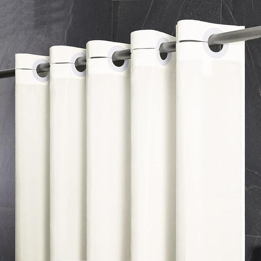 Beige Shower Curtain No Hooks Needed,Polyester Fabric Long Shower Curtain Liner 78 Length with 10 Plastic Split Grommets,Machine Washable & Waterproof Bathroom Curtains with Hotel Style,78x78 Inch
