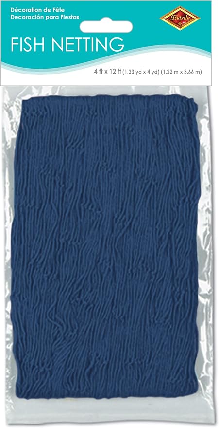 Beistle Blue Cotton String Novelty Nautical Decorative Fish Netting Under The Sea Luau Party Supplies