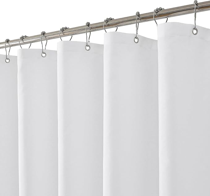 eachope 2 Pack Waterproof Fabric Shower Curtain Liner,72x72 Inch White | 3 Heavy-Duty Magnets,Machine Washable,Durable Rustproof Grommets,Hotel Quality,Easy Care,Secure Fit for Bathroom