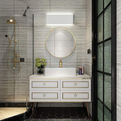 Aipsun 15.75in Matte White Modern Vanity Light Up and Down LED Vanity Light for Bathroom Wall Lighting Fixtures (White Light 5000K)